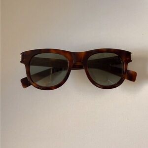 Saint Laurent Brown Tortoiseshell  Sunglasses  - Never Worn